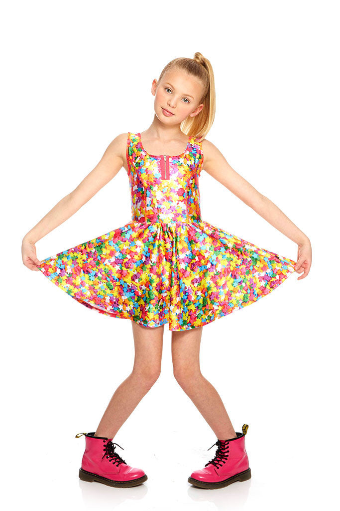 Girls Funfetti Sprinkles Zip Skater Dress