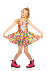 Girls Funfetti Sprinkles Zip Skater Dress